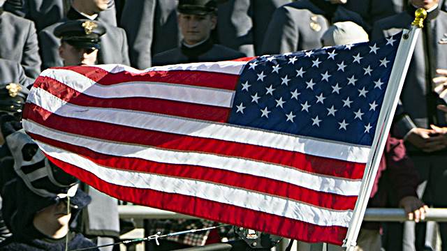 Army Cadets and flag